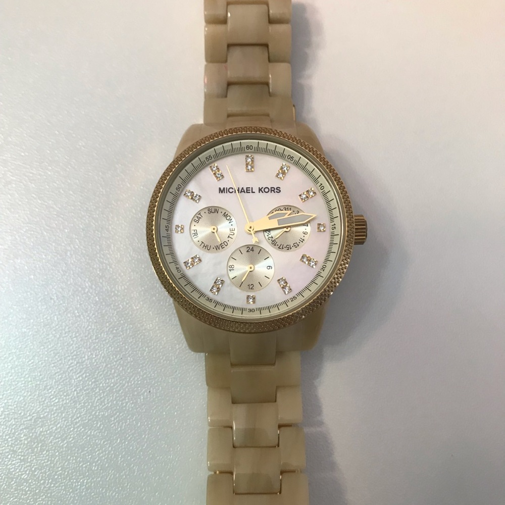 Michael Kors Chronograph Ritz Resin Horn Watch